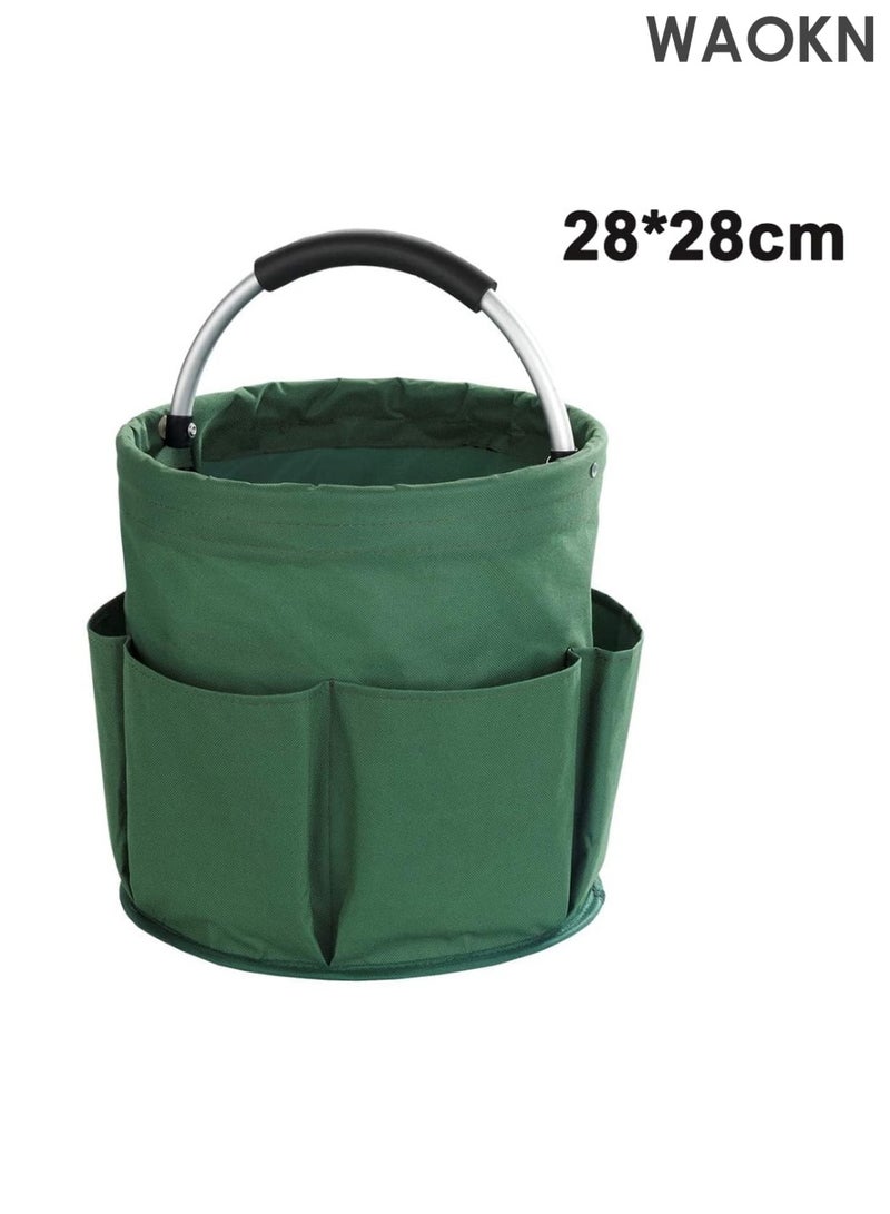 WAOKN XL Tool Organizer Bucket Storage Bag with Garden Tool Sets, Tote Bucket Tool Organizer, Duty Hard Home Organizer Oxford Bag, Garden Tool Kit Holder for Indoor Outdoor - Image 1