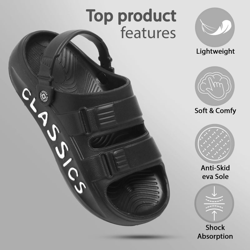 Face صنادل كلاسيكية سوداء للرجال - Image 3