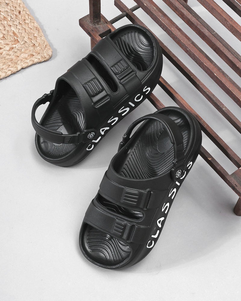 Face صنادل كلاسيكية سوداء للرجال - Image 1