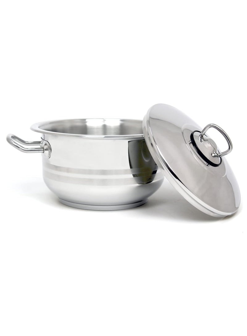 Hascevher 38CM 25L Premium Stainless Steel Cooking Pot Gastro with Matching Steel Lid, Large Capacity Silver Stockpot with Sturdy Metal Handles for Professional Catering and Everyday Kitchen Use - Image 5