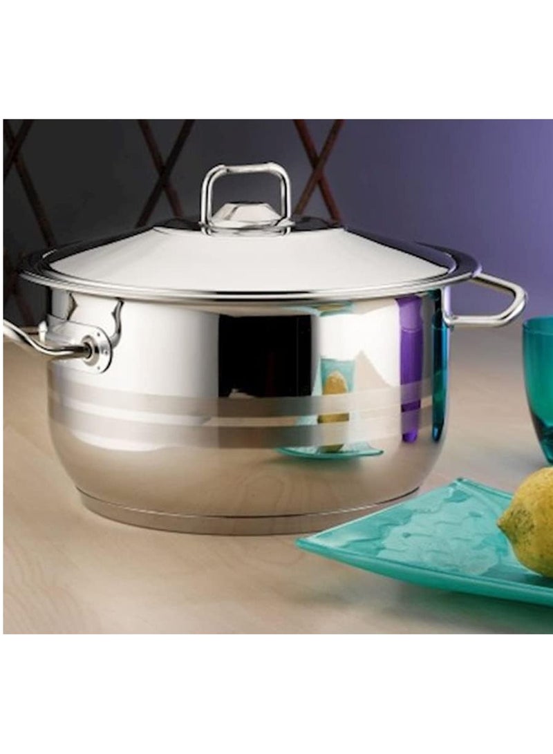 Hascevher 38CM 25L Premium Stainless Steel Cooking Pot Gastro with Matching Steel Lid, Large Capacity Silver Stockpot with Sturdy Metal Handles for Professional Catering and Everyday Kitchen Use - Image 4