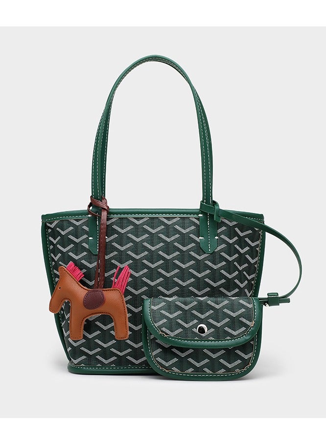 Printed Shopper Small Tote Green Pendants Random - Image 2