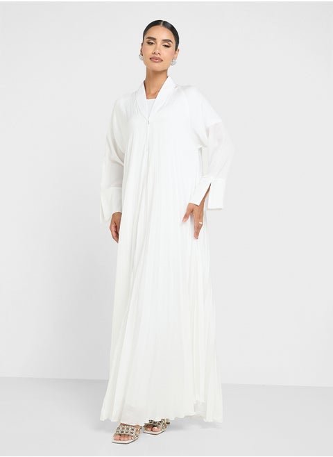 Pleated Abaya With Sheila