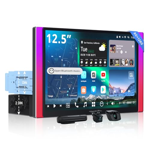 ATOTOZONE X10 12.5" QLED Floating Display Android Car Stereo, Single/Double-DIN, Dual-Cam DVR, AI Vision, Re-Mote LiveView, 7.1.2 Audio, 4V RCA, HDMI in, ADS Protocol, 8G+128G, 4G LTE, Parking Guard - Image 1