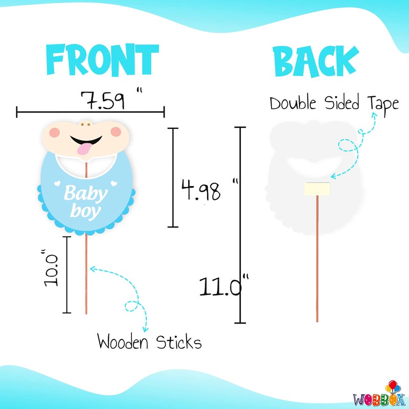 Wobbox Baby Shower Decoration Items| Baby Shower Photo Booth Props for Photoshoot, Baby Shower Milestone Card, Mom to Be Daddy to Be Decoration, Godh Bharai Decoration Kit-(FP385) - Image 3