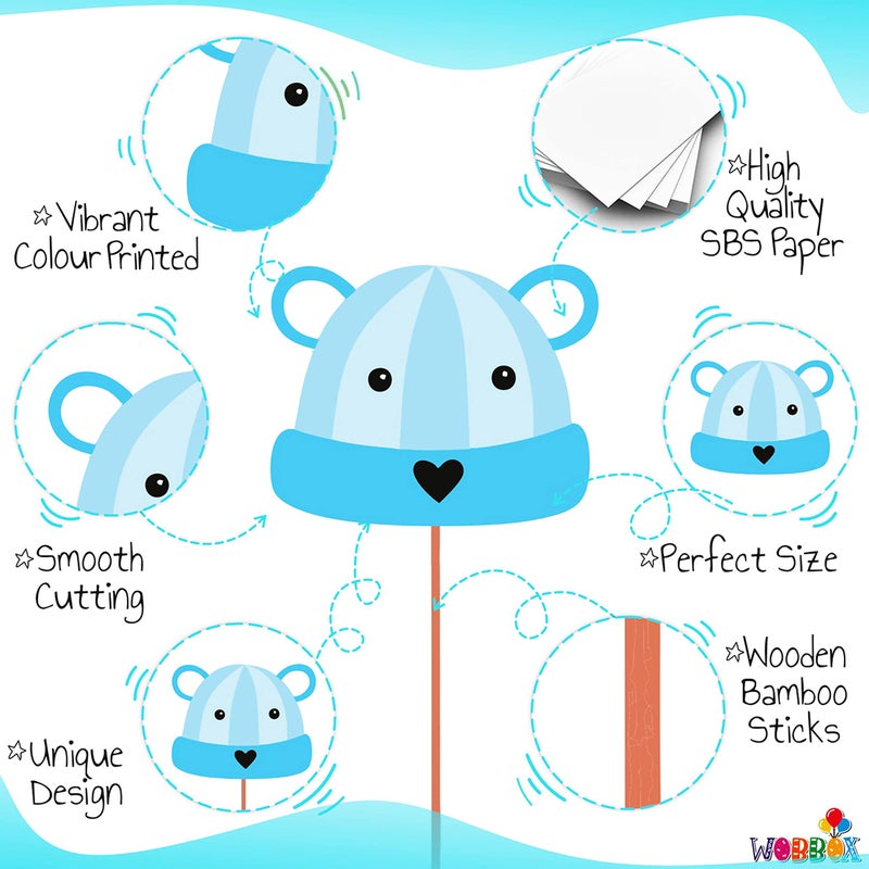 Wobbox Baby Shower Decoration Items| Baby Shower Photo Booth Props for Photoshoot, Baby Shower Milestone Card, Mom to Be Daddy to Be Decoration, Godh Bharai Decoration Kit-(FP385) - Image 5