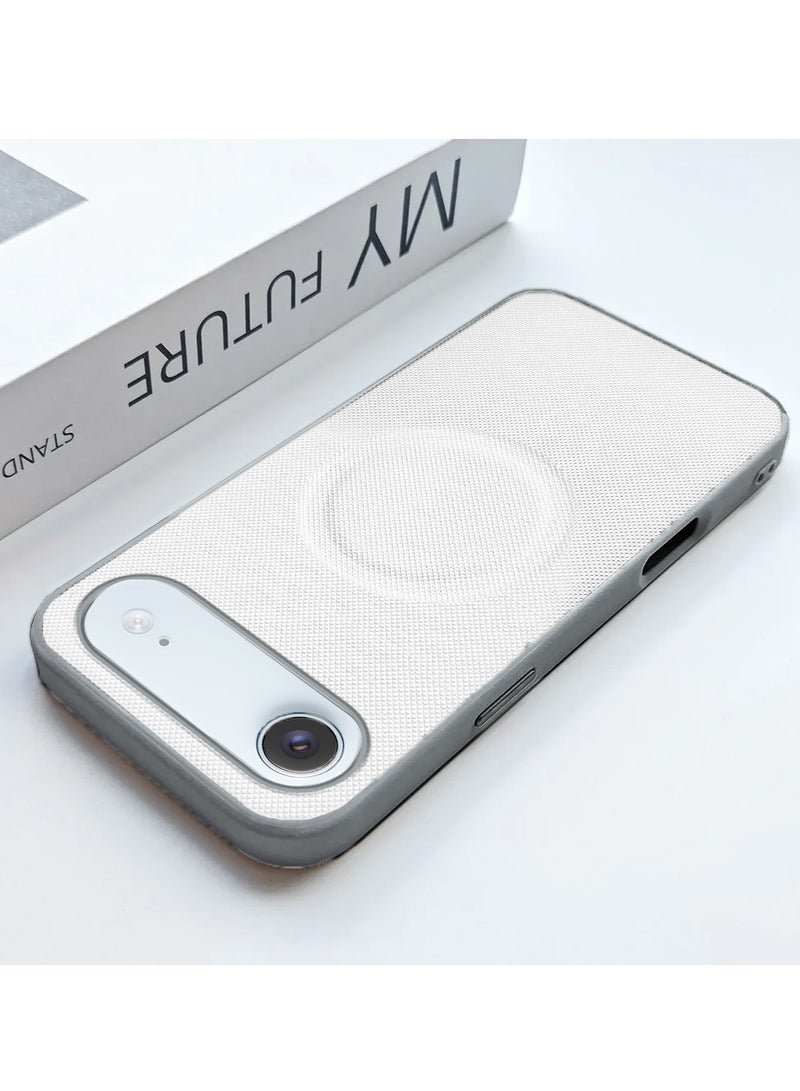 Wtech Apple iPhone Air 5G 2025 Luxury High Quality Magnetic Silicone Sides Case Cover (MCRPSN) - White - Image 3