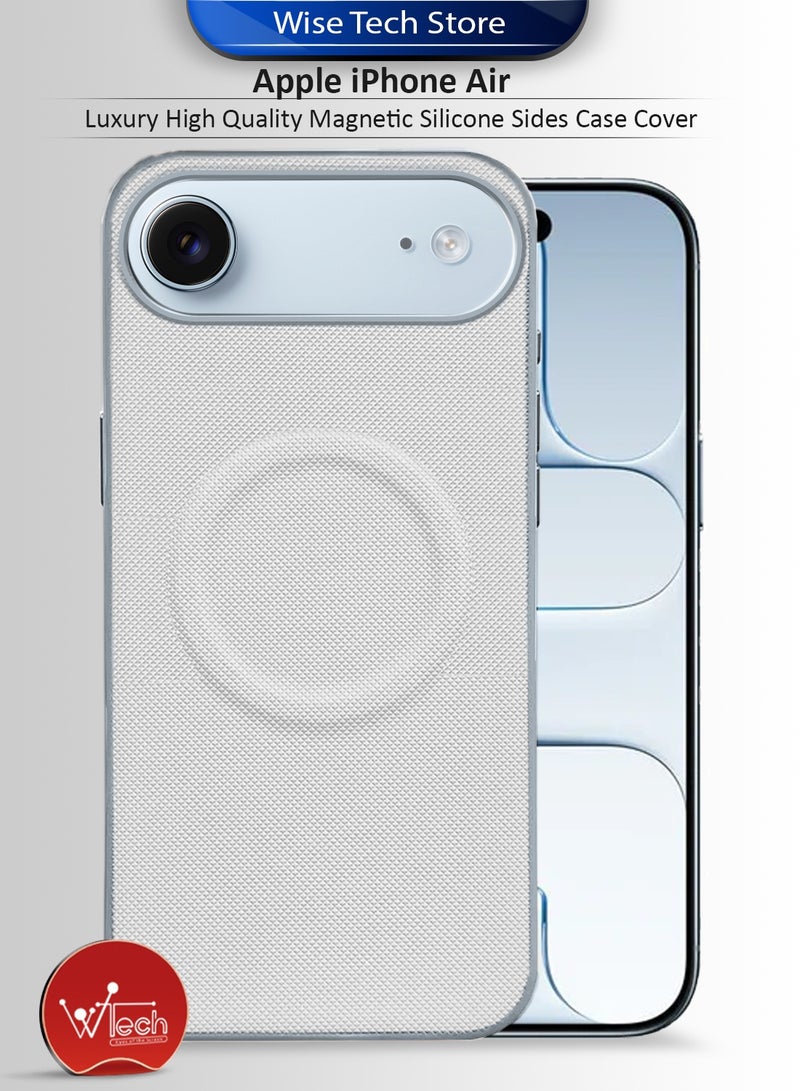 Wtech Apple iPhone Air 5G 2025 Luxury High Quality Magnetic Silicone Sides Case Cover (MCRPSN) - White - Image 1