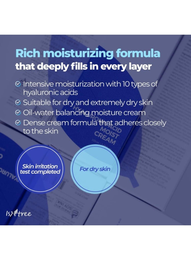 ISNTREE Hyaluronic Acid Moist Cream for Deep Moisture & Barrier Support - Image 4
