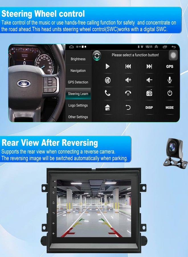 iCarSEPTON 5GWifi Upgrade Android Car Radio for Ford F150/F250/F350 2004-2016, Car Stereo for Mustang Escape Fusion Edge Explorer, 7 inch Touch Screen, Wirelss Carplay Android Auto GPS Navigator FM Backup Camera - Image 5