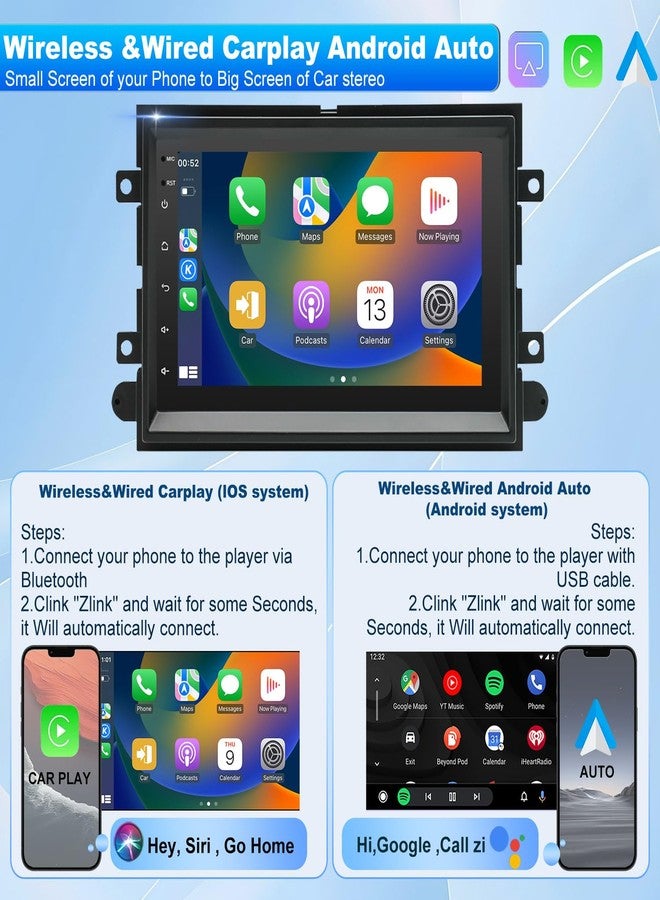 iCarSEPTON 5GWifi Upgrade Android Car Radio for Ford F150/F250/F350 2004-2016, Car Stereo for Mustang Escape Fusion Edge Explorer, 7 inch Touch Screen, Wirelss Carplay Android Auto GPS Navigator FM Backup Camera - Image 3