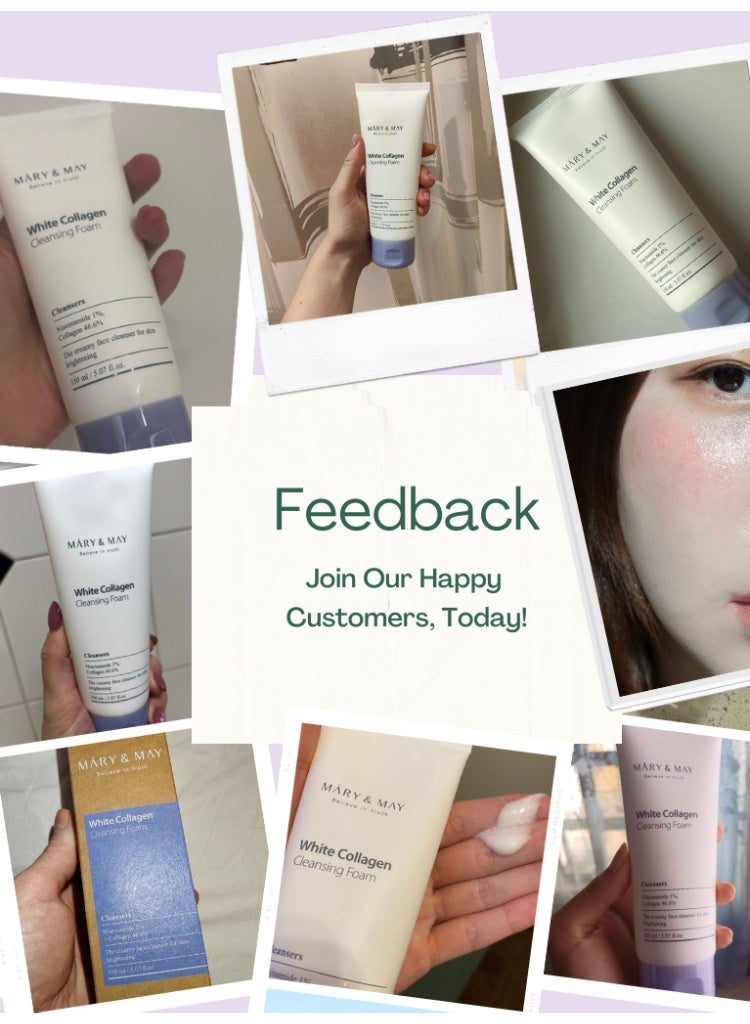 MARY & MAY Mary&May White Collagen Cleansing Foam 150ml – Brightening & Hydrating - Image 2