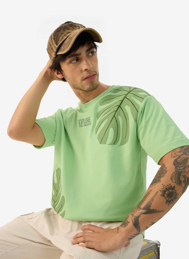 The Souled Store  The Souled Store Men Oversized Printed Green T-Shirt  | Best Price UAE