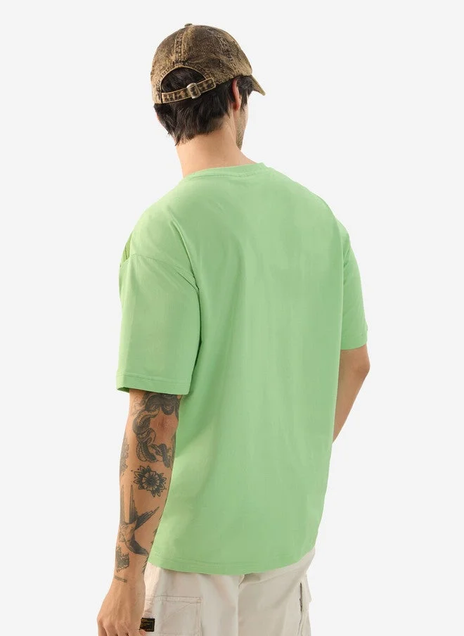 The Souled Store  The Souled Store Men Oversized Printed Green T-Shirt  | Best Price UAE