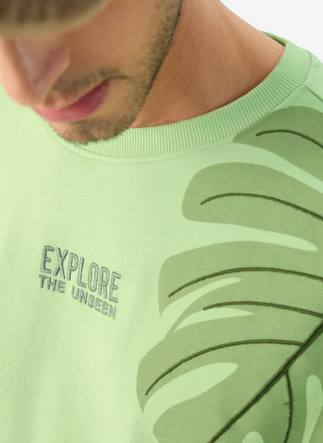 The Souled Store  The Souled Store Men Oversized Printed Green T-Shirt  | Best Price UAE