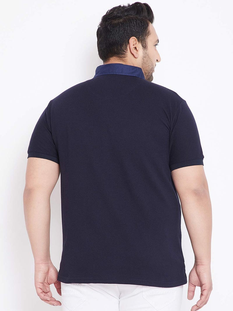 Bigbanana Men's Regular Fit Polo (Austin,Navy Blue,4XL) - Image 4