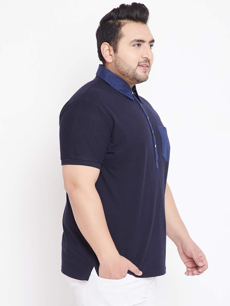 Bigbanana Men's Regular Fit Polo (Austin,Navy Blue,4XL) - Image 5