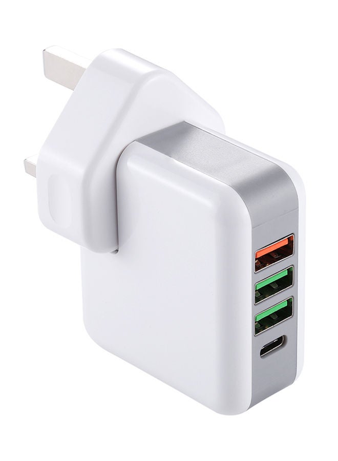 NIBEMINENT 3-Port Charging Power Adapter - UK Plug White  - Image 1