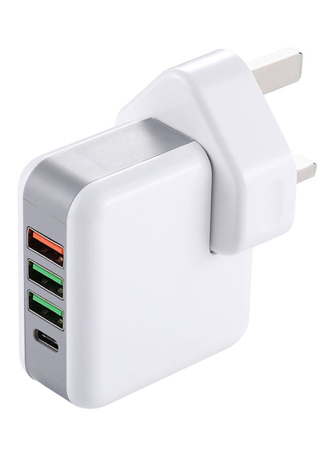 NIBEMINENT 3-Port Charging Power Adapter - UK Plug White  - Image 2