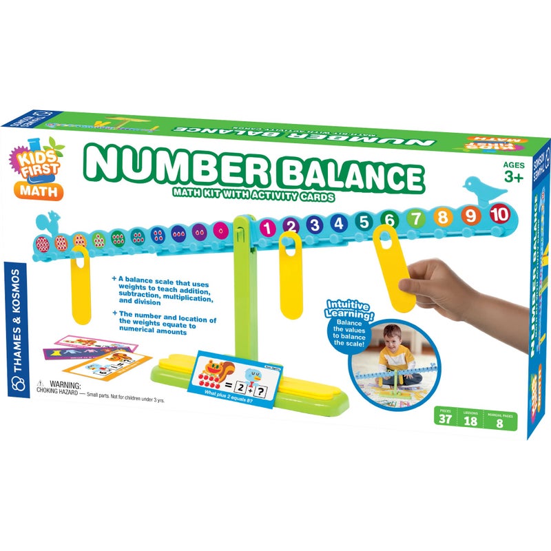 Thames & Kosmos Kids First Math: Number Balance with Activity Cards for Preschoolers Ages 3 to 5 | Intuitive, Visual Method for Learning Basic Math | Addition, Subtraction, Multiplication, Division - Image 1