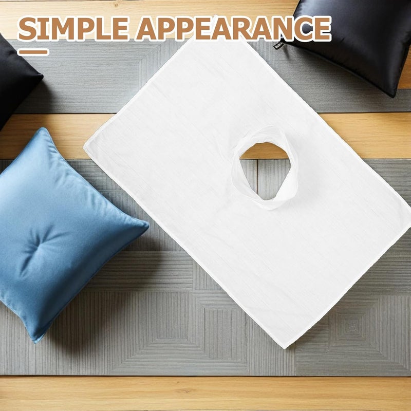 Elegant appearance Generic 3pcs Beauty Salon Massage Bed Covers - Face Hole Towel Facial Pad Table Cover Sheets For Salon Spa Massage Table 80x50cm/31x20" Salt resistant coating - Image 5