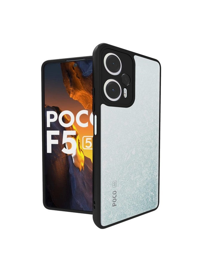 ريجير جراب خلفي هجين مقاوم للصدمات من RIGGEAR لهاتف Poco F5 5G (شفاف من مادة البولي كربونات + مصد TPU أسود) - Image 1