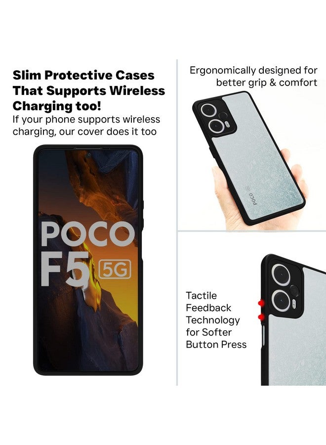 ريجير جراب خلفي هجين مقاوم للصدمات من RIGGEAR لهاتف Poco F5 5G (شفاف من مادة البولي كربونات + مصد TPU أسود) - Image 5