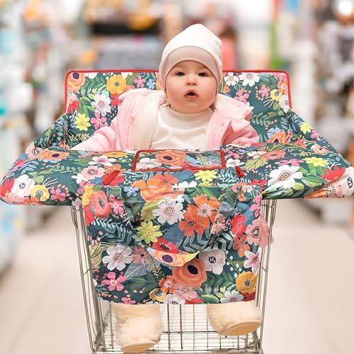 gxfcymxbd Shopping Cart Cover for Baby2in1 High Chair Cover SoftPortable and Machine WashableComfortable Cotton Seat Pad with Safety Harness and Portable Cloth BagFits All Supermarkets and Restaurants - Image 3