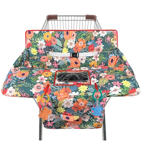 gxfcymxbd Shopping Cart Cover for Baby2in1 High Chair Cover SoftPortable and Machine WashableComfortable Cotton Seat Pad with Safety Harness and Portable Cloth BagFits All Supermarkets and Restaurants - Image 1