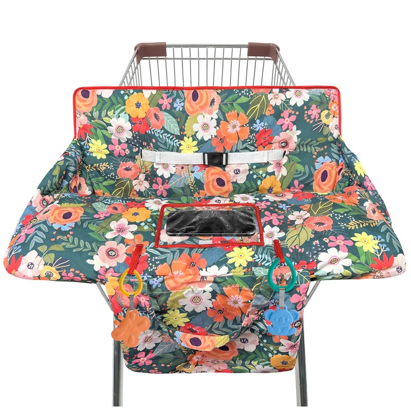 gxfcymxbd Shopping Cart Cover for Baby2in1 High Chair Cover SoftPortable and Machine WashableComfortable Cotton Seat Pad with Safety Harness and Portable Cloth BagFits All Supermarkets and Restaurants - Image 2