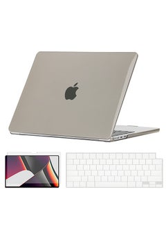 O Ozone Crystal Case Compatible with MacBook Pro 16 (A2485)M1 2021 (A2780)M2 (A2991)M3 2023 (A3403,A3186)M4 2024 Case+Keyboard Cover & Protector,Grey  - Image 1