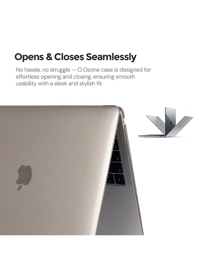 O Ozone - Crystal Case Compatible with MacBook Pro 16 (A2485)M1 2021 (A2780)M2 (A2991)M3 2023 (A3403,A3186)M4 2024 Case+Keyboard Cover & Protector,Grey - Image 1
