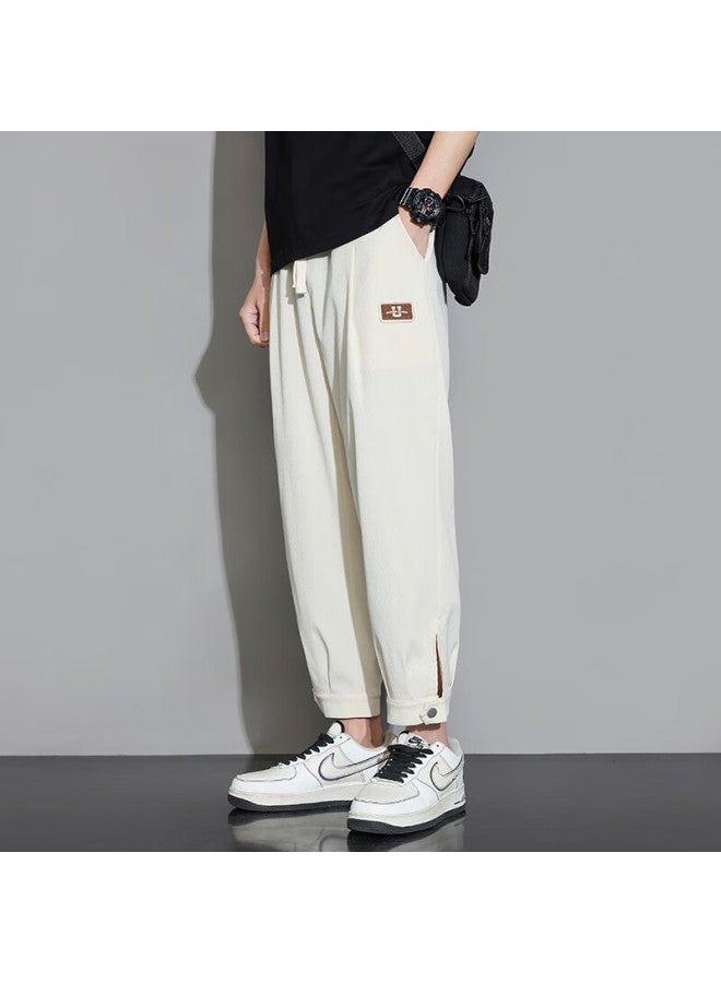 Foss Phil Men's Casual Pants, Spring And Autumn Hong Kong Style Sports Versatile Cropped Trousers, Loose-fitting Pants For Men, K311 Khaki 3XL - Image 4