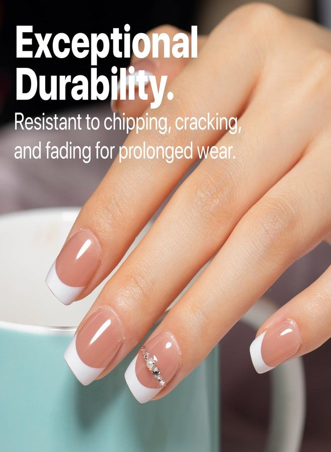 SXC Cosmetics French Tip Press On Nails Brown Series, XS Square X-Pro Tips Starter Kit - Image 5