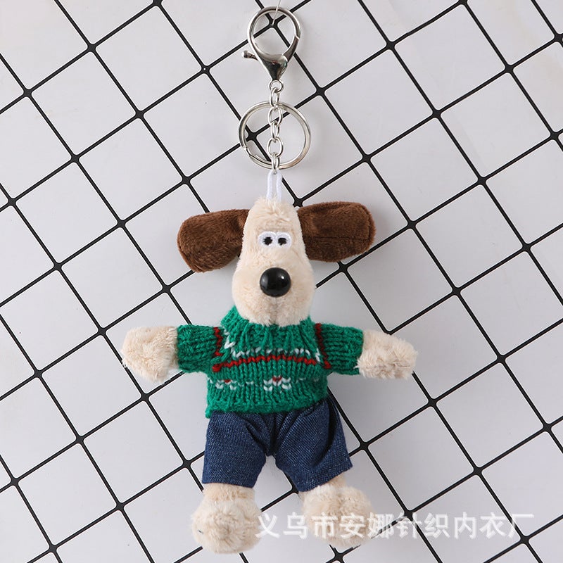 14cm Trendy Dog Charm Doll Sweater Accessory Green sweater doll 