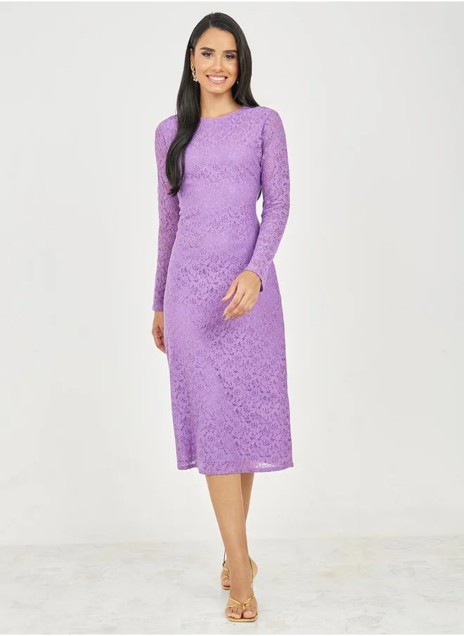 ستايلي All Over Lace A-Line Midi Dress