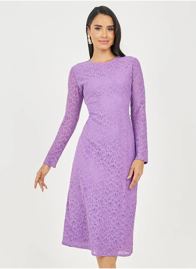 ستايلي All Over Lace A-Line Midi Dress