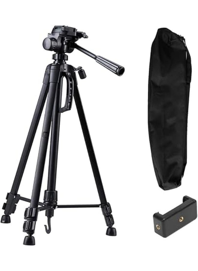 Aluminum tripod measuring 3520 ,139.7 cm from Cevo, lightweight tripod with a carrying bag for all smartphones, GoPro, and cameras (black) - Image 1