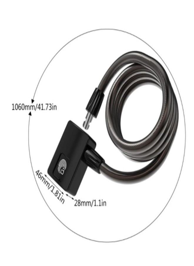 AGYMNX Bluetooth/Fingerprint Bike Lock 3.28ft Stainless Steel Cable Anti-Theft Bicycle Lock Waterproof USB Chargable For Bike Motorcycle  - Image 2