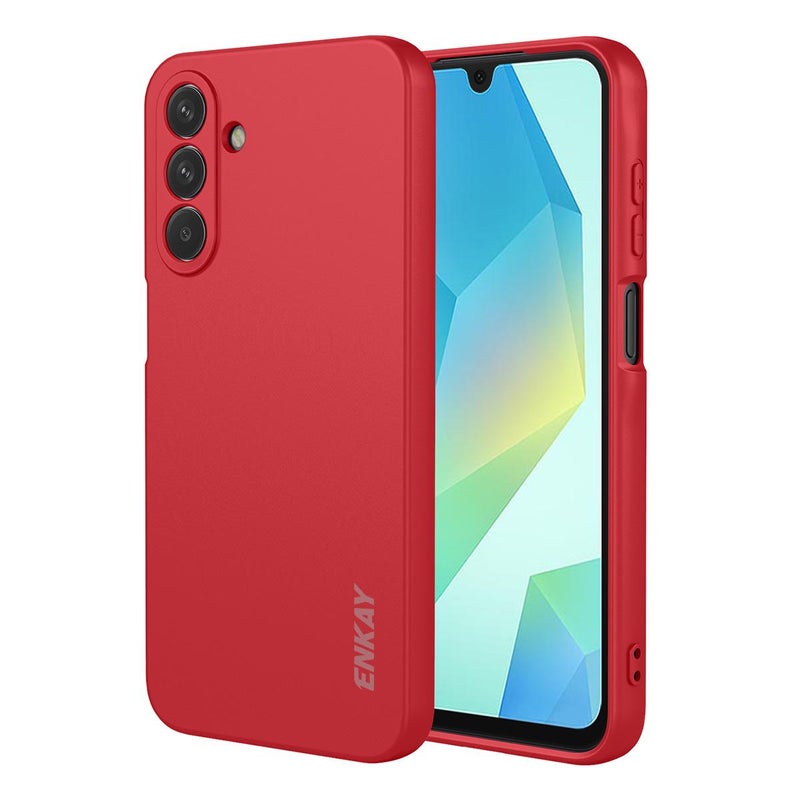 إنكاي جراب هاتف ناعم مقاوم للصدمات من السيليكون السائل لهاتف Samsung Galaxy A17 (أحمر) - Image 1
