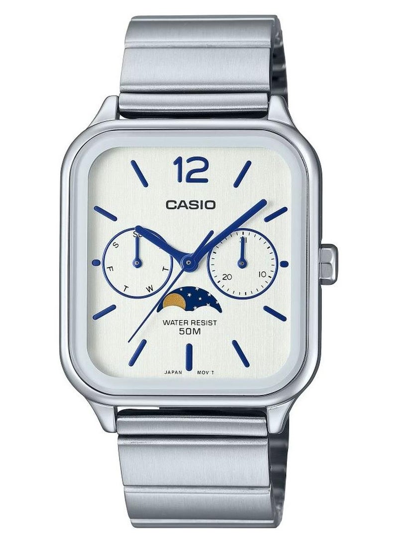 CASIO Standard Analog White Dial Stainless Steel Band Men's Watch-MTP-M305D-7AVDF - Image 1