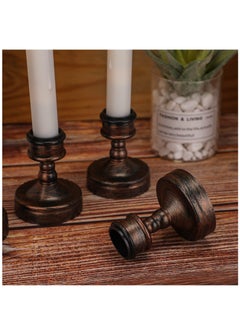 Excefore 12 Pieces Window Candle Taper Candle Holders Plastic Traditional Candlesticks For Table Centerpiece Pillar Candle Base Holder For  Wedding Dinner Tables, Black  - Image 4