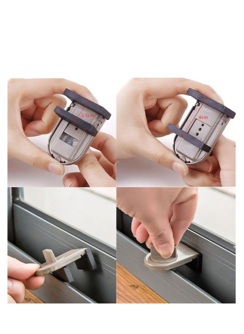 SYOSI Sliding Window Lock, Aluminum Alloy Restrictor Locks Child Safety Sash Key Baby Door for Kitchen Homes Residential Accommodation Hospitals Schools, 2PCS  - Image 3