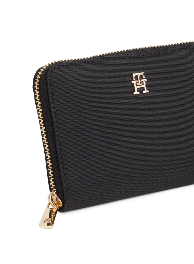 TOMMY HILFIGER Black Monogram Zip Arround Wallet for Women | Best Price UAE