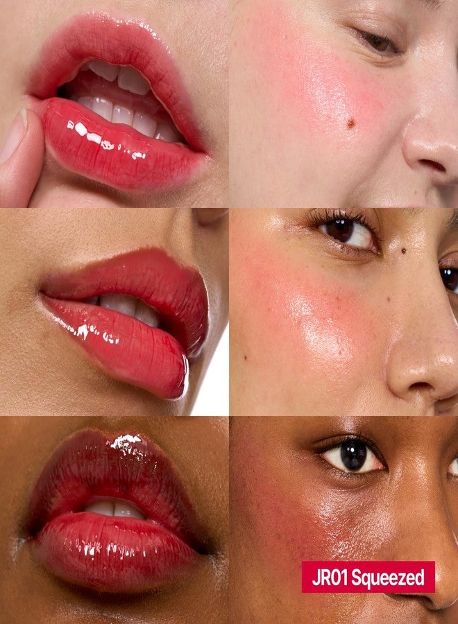 fwee فوي جيللي بوت المتلألئ | لون شفاه وخدود جيللي رطب، بلسم متلألئ ملون، لمسة رطبة قابلة للبناء - مضغوط (أحمر زاهي) | 0.14 أونصة - Image 3