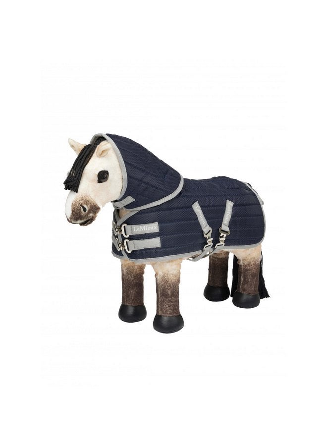 LeMieux Toy Pony Stable-Tek Rug - Fully Functional Buckles and Detachable Neck - Educational Toy - Navy - Image 3