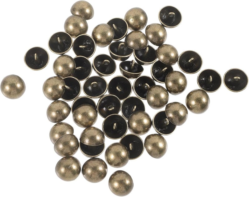 50pcs Metal Buttons for Jeans and Coats Vintage 15mm Sewing Button Replacement Set Antique Bronze for Casual Jackets and Denim Pants - Image 1