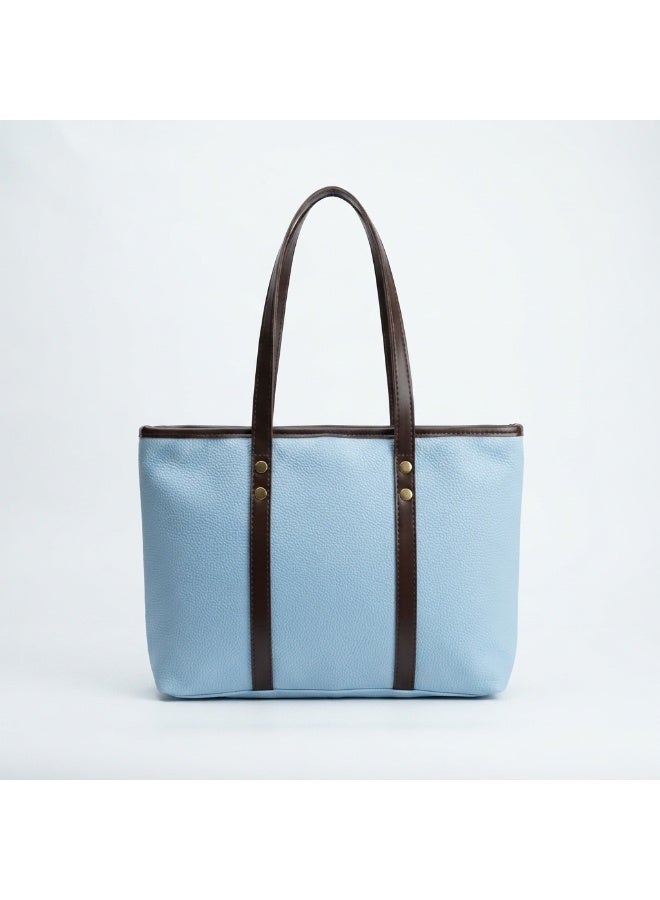 Women’s Large Tote Shoulder Bag with Long Handles and Front Buckle Detail – Practical Everyday Bag for Work, College, Shopping and Outings - Image 3
