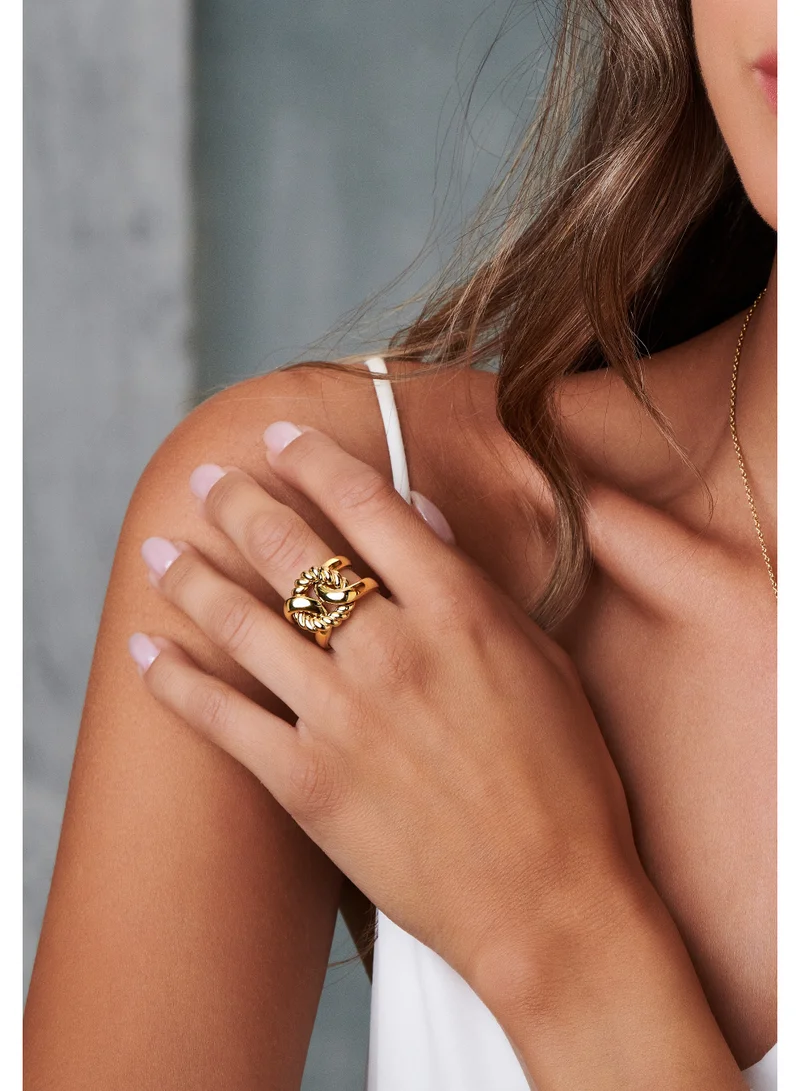 CERRUTI 1881 Gold Couture Gold Plated Stainless Steel Ring for Women for Women | Best Price UAE