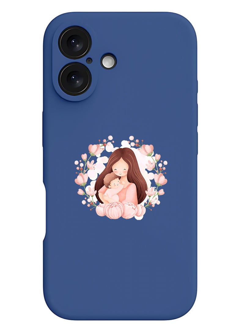 Theodor Protective Slim Fit Case Liquid Silicone Cover with Full Body Protection Anti-Scratch Shockproof Case For Apple iPhone 17 (Blue) Mothers love - Image 1